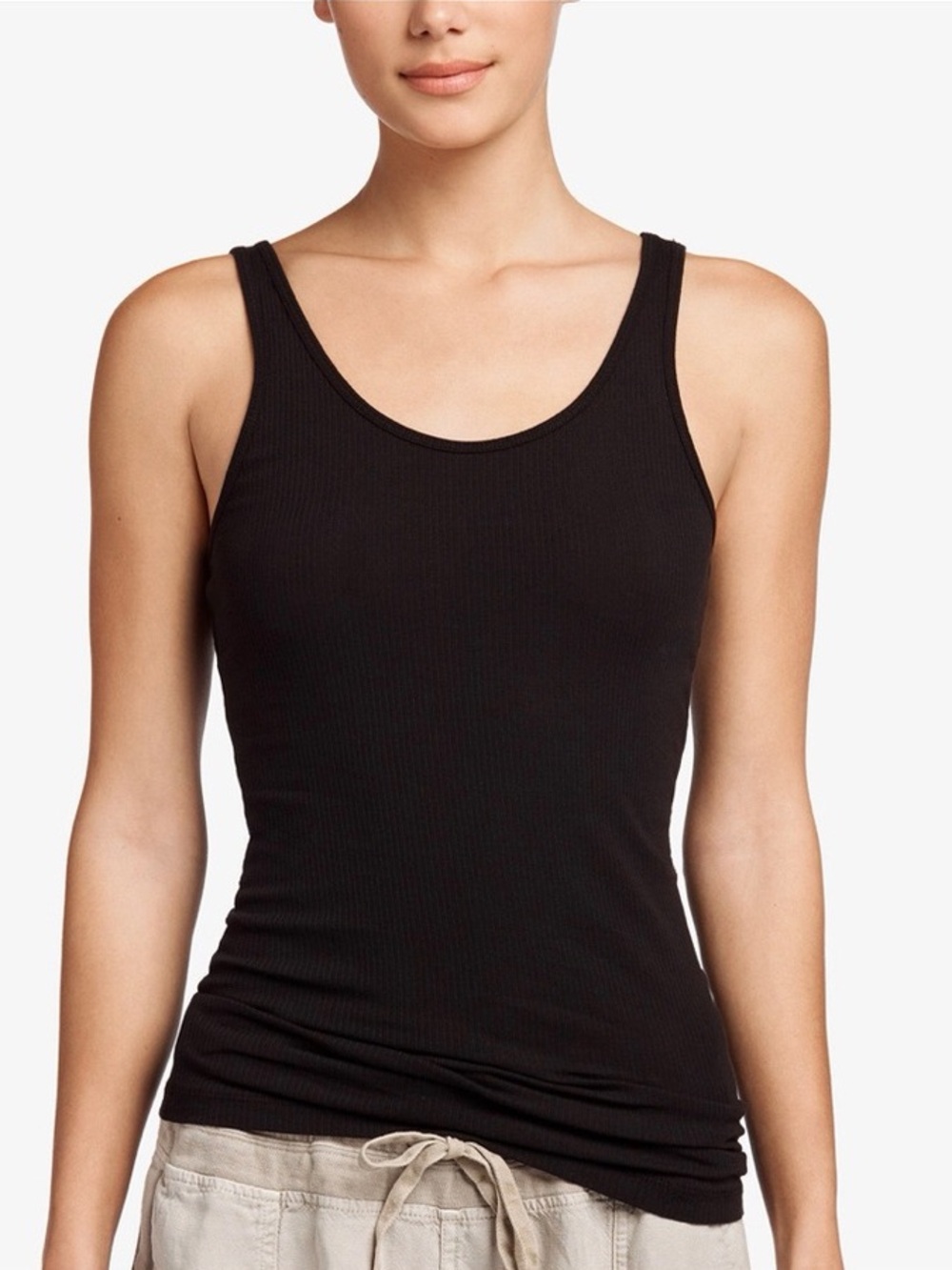 James Perse Black Ribbed Tank Top in Black - size 3
